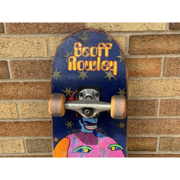 1996 Flip Geoff Rowley Skateboard Deck Blue Meanie Andy Scott Wheels Grind King - Picture 2 of 13